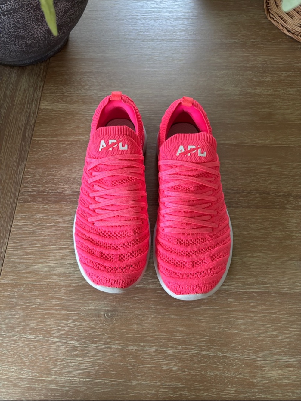 APL Techloom Breeze Hot Pink Knit Slip-On Running Shoes
